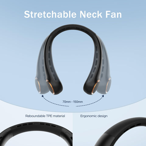 GULAKI neck fan with 4000mAh battery for long-lasting power