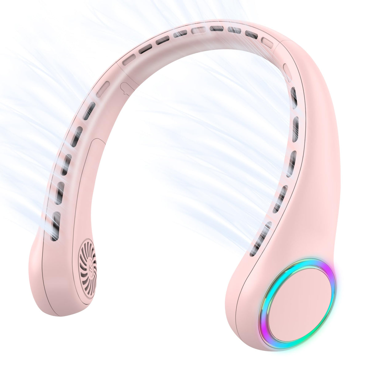 GULAKI neck fan front view for hands-free cooling on hot days