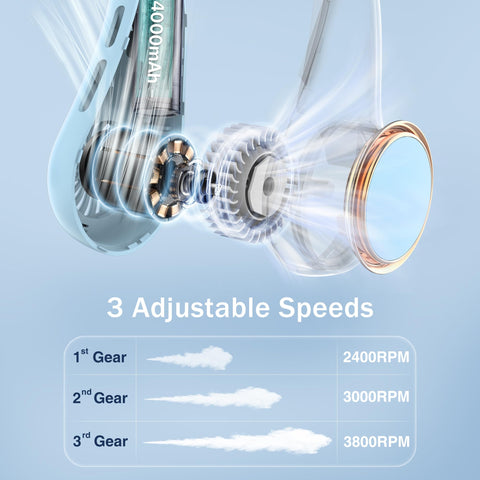 GULAKI neck fan features soft, breathable material for comfortable wear.