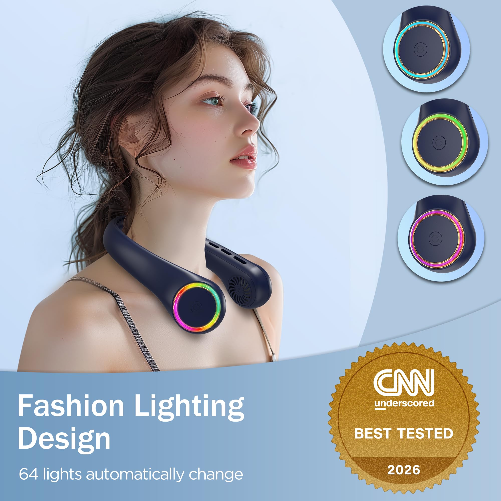 GULAKI neck fan operates quietly for focused tasks.