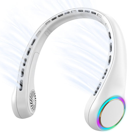 GULAKI portable neck fan shows 3800RPM motor for strong, on-the-go cooling.