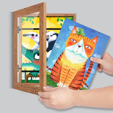 GULETHUN 180-degree open-front design for quick art swaps