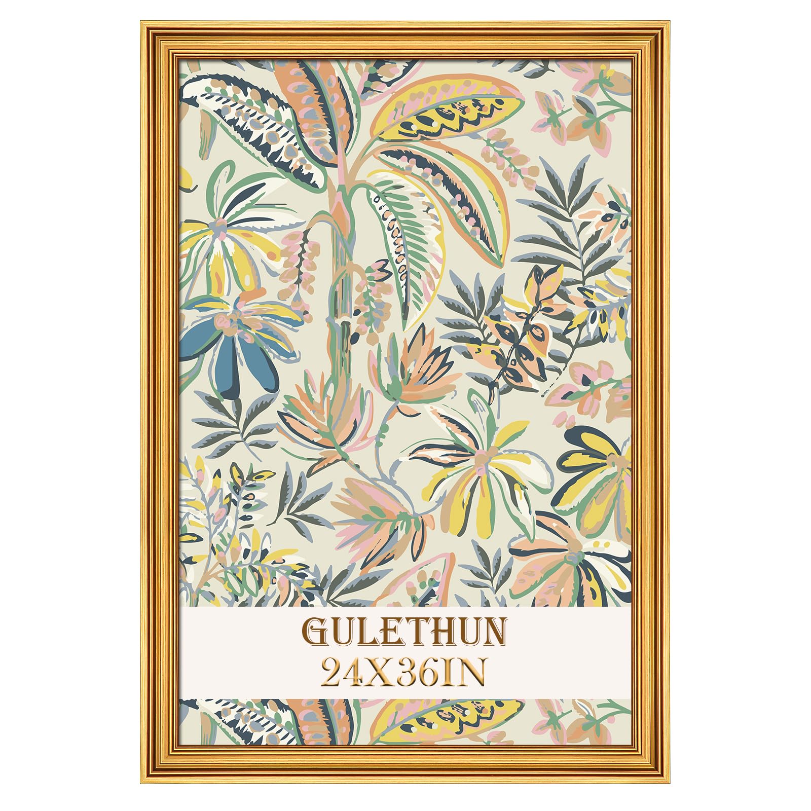 GULETHUN 24x36 frame with gold finish for timeless wall displays.