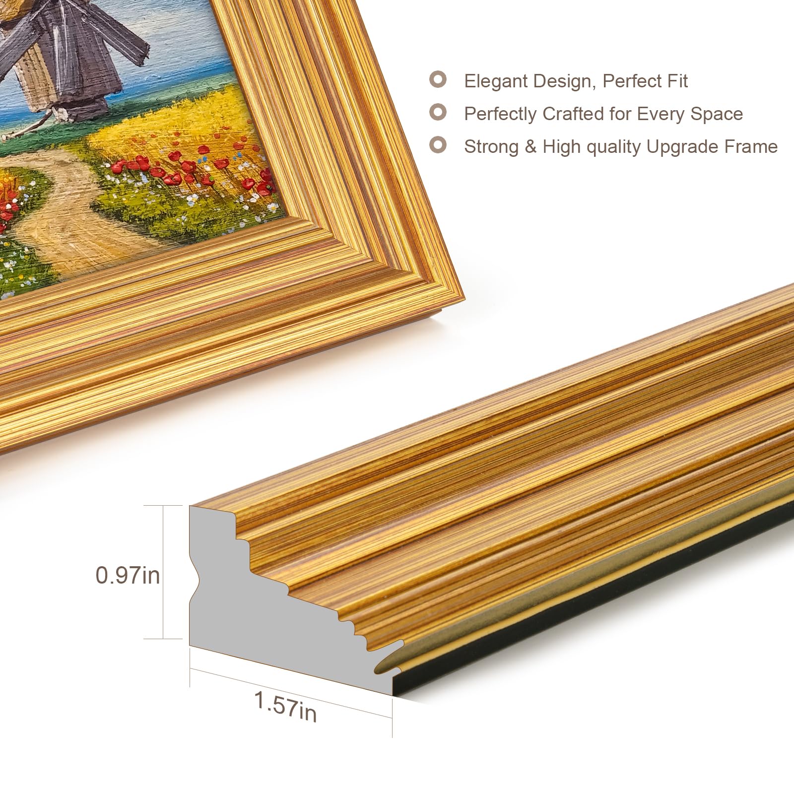 GULETHUN frame supports vertical and horizontal display arrangements.