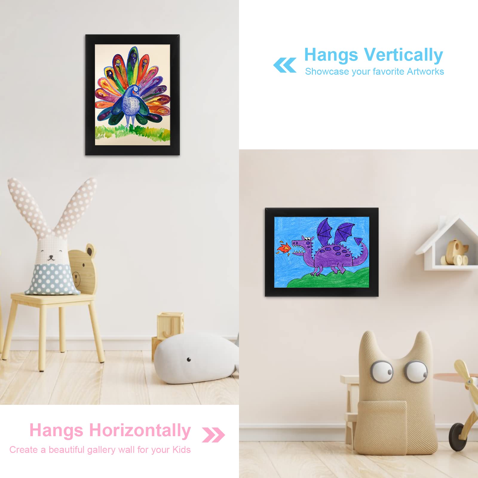 GULETHUN frames hold 50–150 artworks, reducing clutter at home.