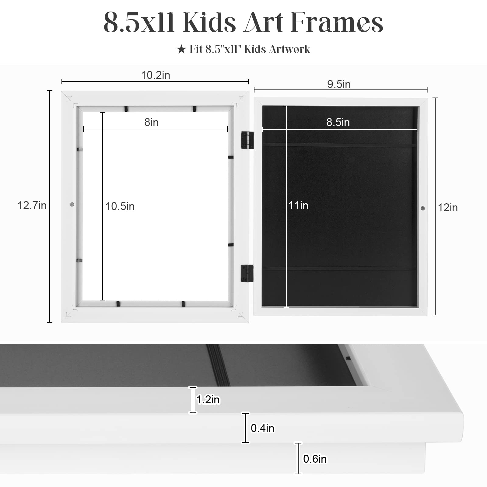GULETHUN kids art frame crystal-clear glass enhances artwork visibility.
