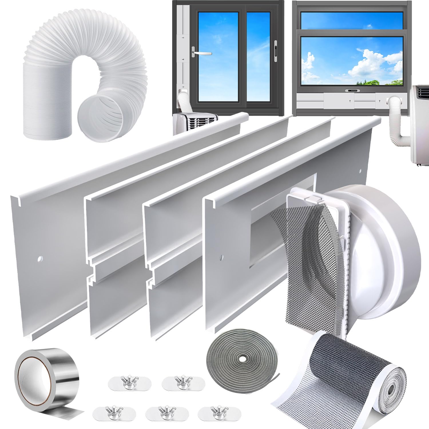Gulrear portable AC vent kit with universal coupler ensuring broad hose compatibility.