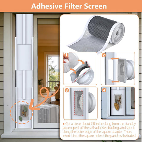 Gulrear four 17-inch slider panels extend up to 62 inches.