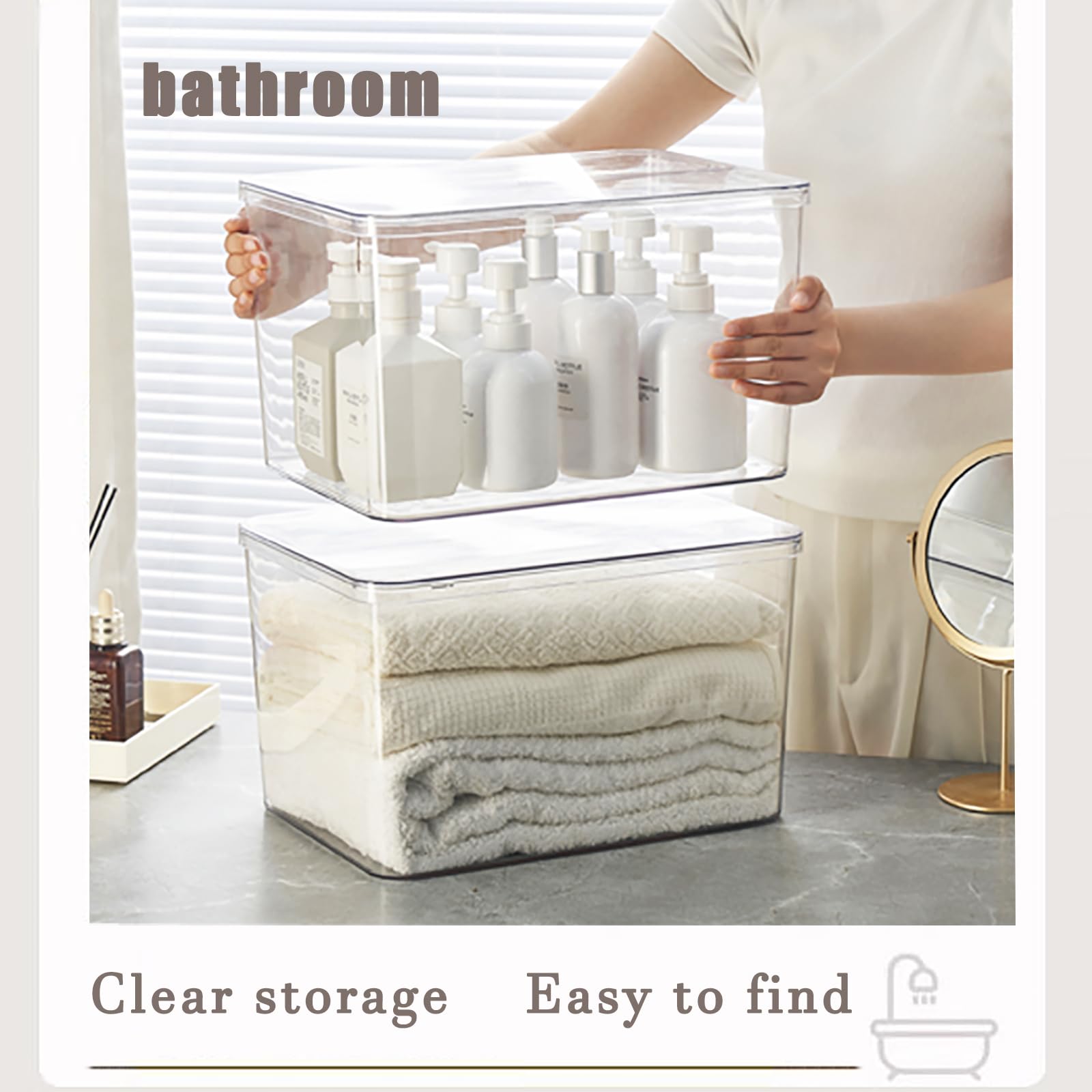 GUMEIGODA stackable 4XL bin with lid saves kitchen space.