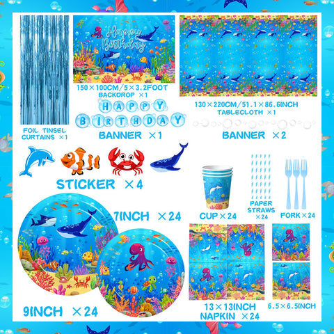 Gumwaqu Balloon arch kit adds dramatic entrance to your ocean party theme
