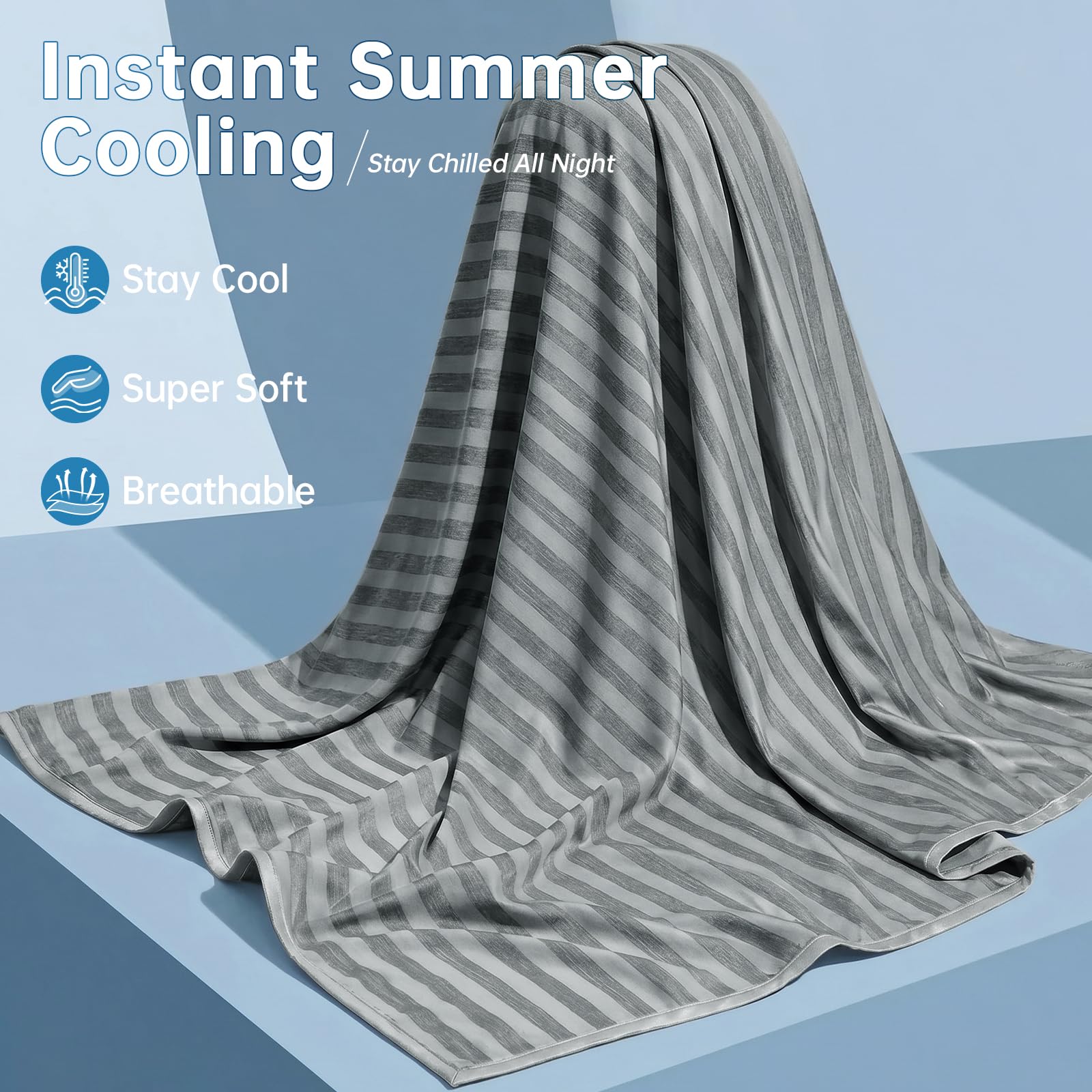 Guohaoi cooling blanket in travel setting, lightweight and portable