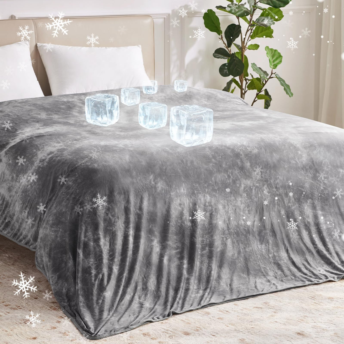 Guohaoi cooling throw blanket in queen size offering refreshing cooling.