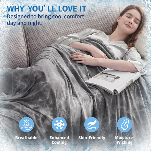 Guohaoi full-size 60x90 blanket on a bed offers lightweight cooling comfort.