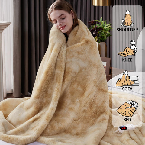 Guohaoi soft faux rabbit fur blanket closeup ultra plush