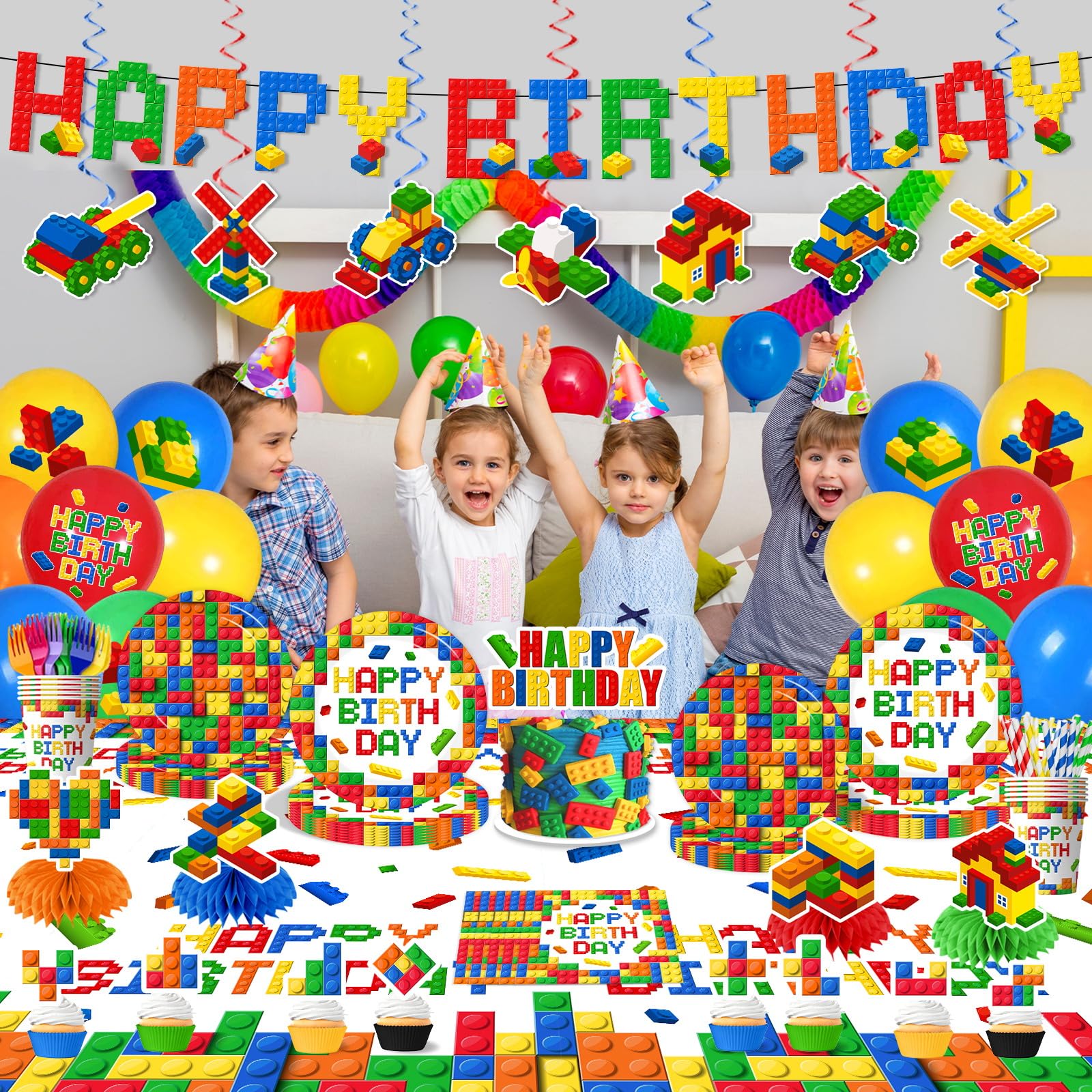 Gupesxu building block backdrop adds a durable visual anchor for photos.