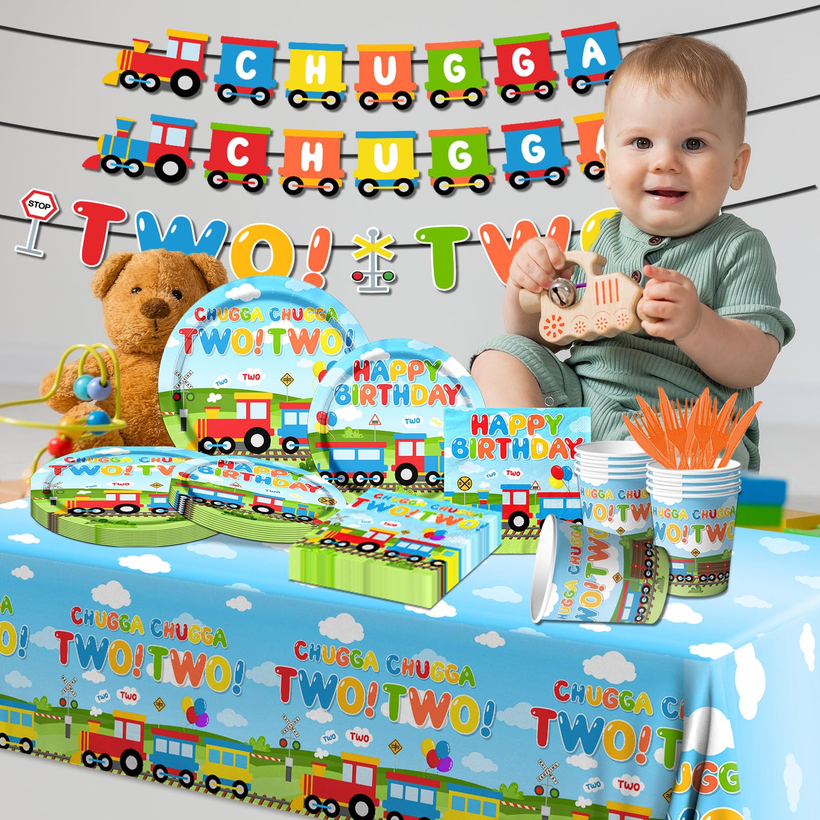 Gupesxu Chugga Chugga Two Two dessert plates feature lively patterns for sweet moments.