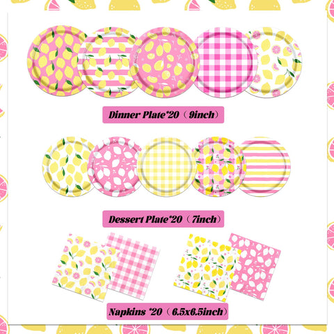 Gupesxu lemon party plates 7-inch ideal for dessert portions