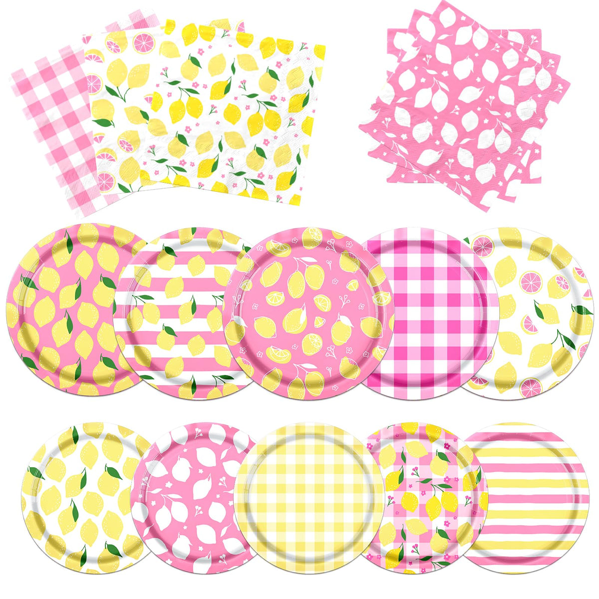 Gupesxu lemon party plates 9-inch for sturdy dining at celebrations