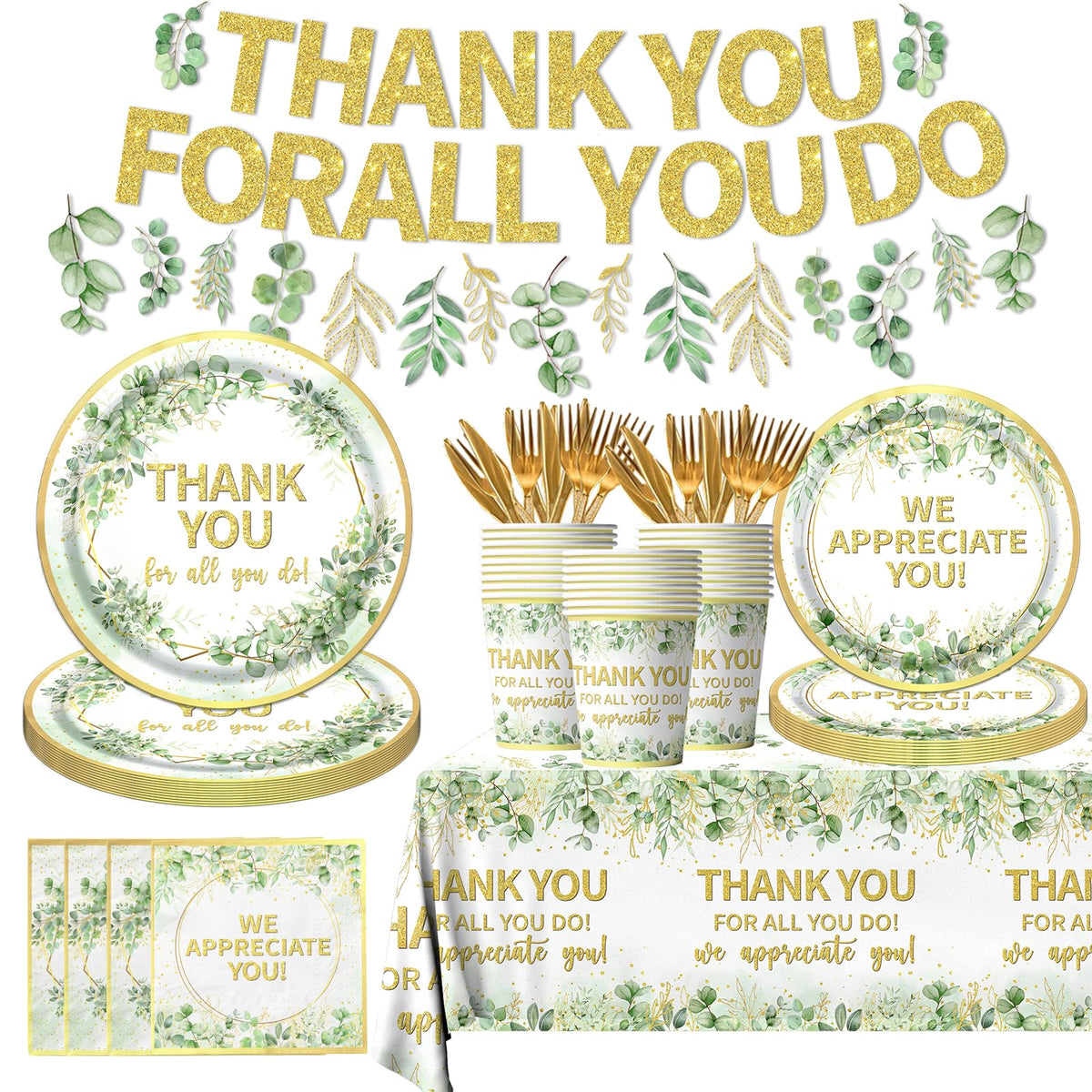 Gupesxu tablecloth with eucalyptus motif for coordinated décor and easy cleanup.