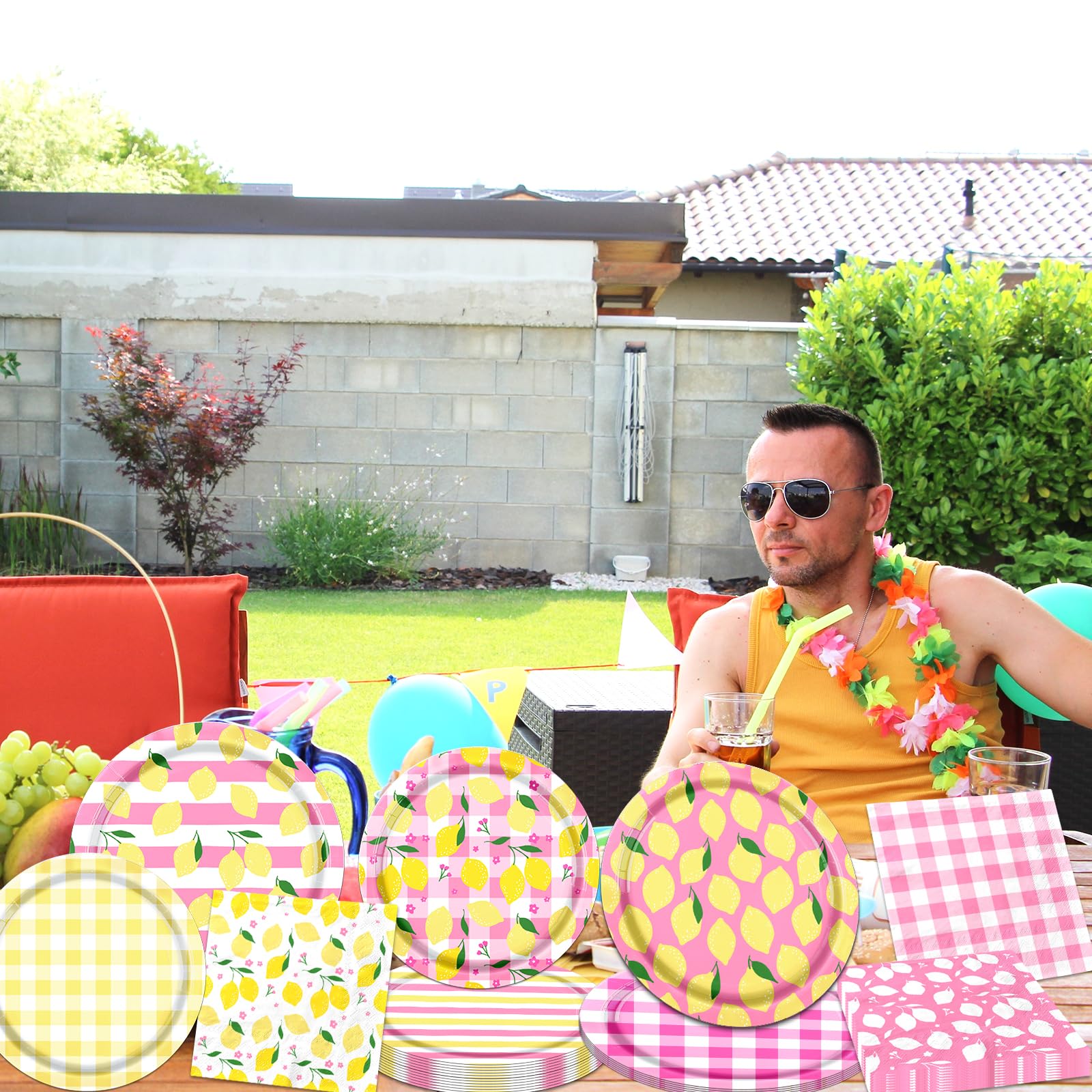 Gupesxu yellow pink lemon design adds bright color to setup