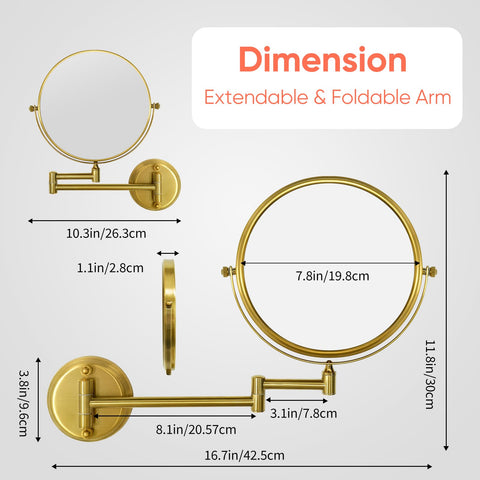 GURUN brushed gold finish makeup mirror adds elegant style to vanity