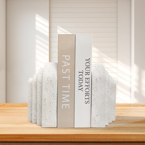 GUSFREUD resin book ends feature detailed finishes and textures.