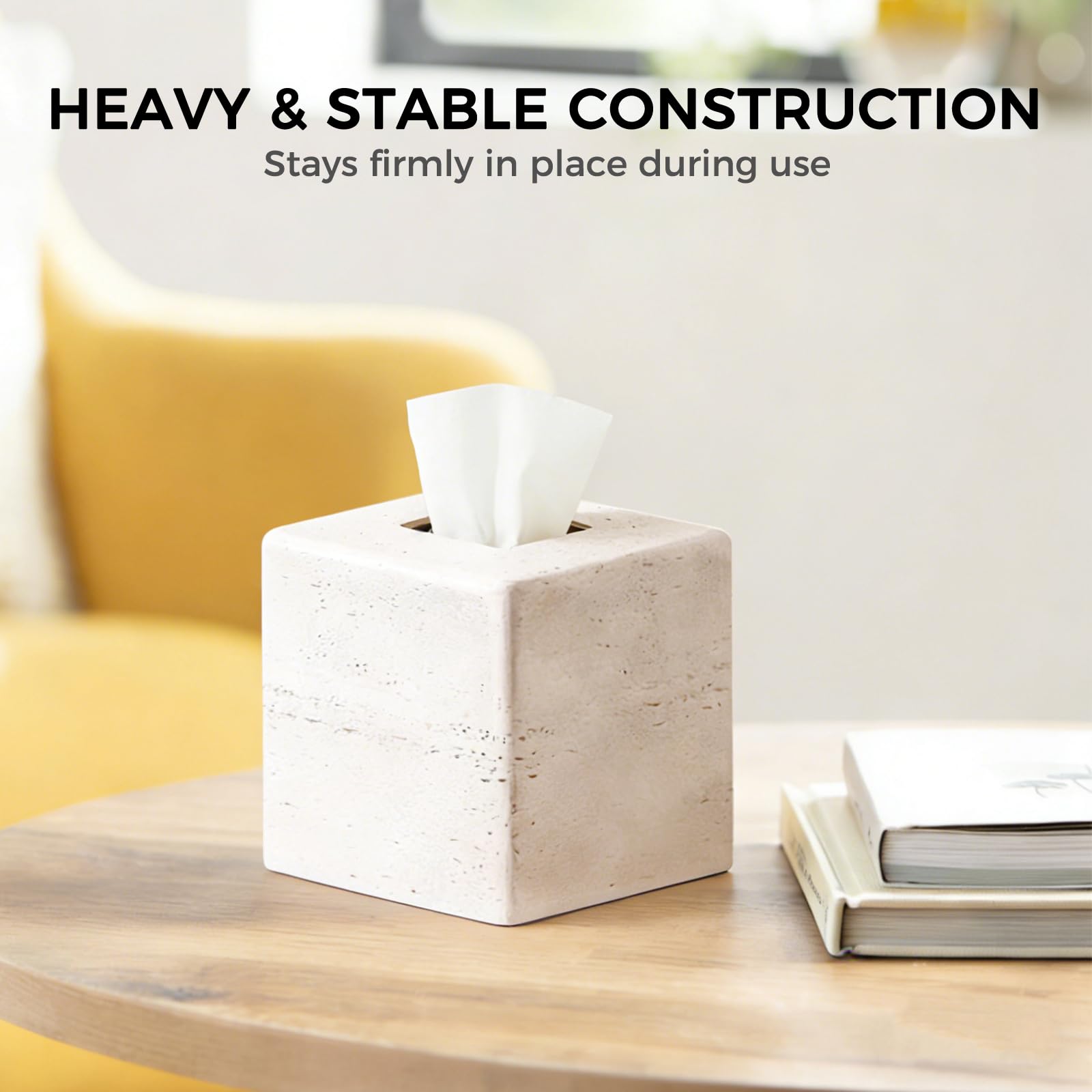 GUSFREUD stable tissue box cover weighs 2.6 lb for steady placement.