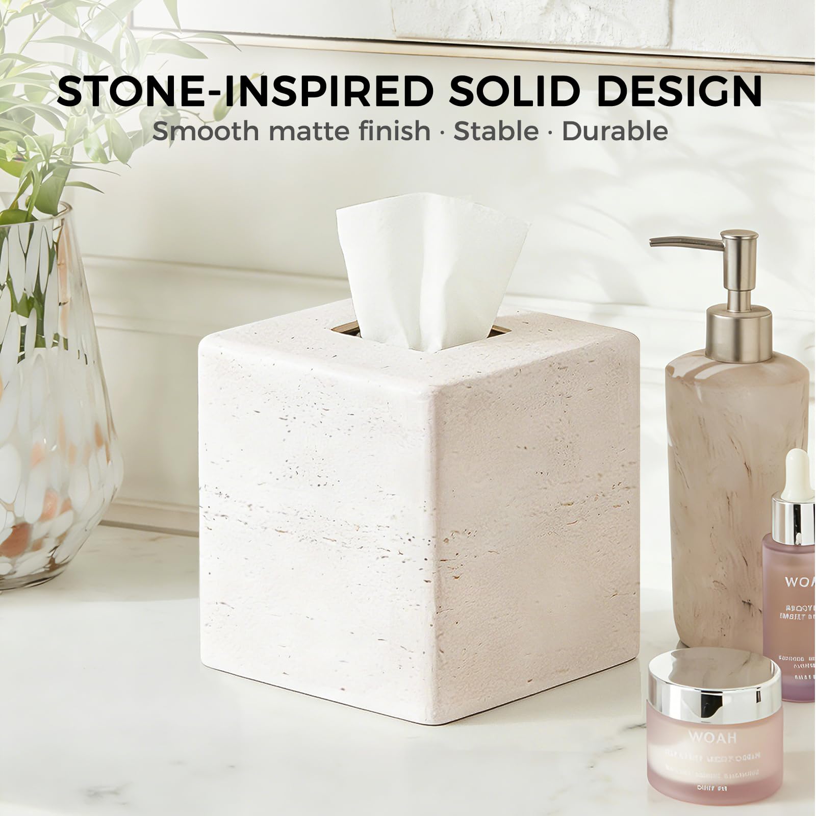 GUSFREUD versatile tissue box cover complements neutral interiors.
