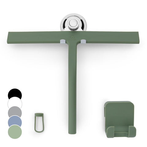 GÜTEWERK silicone shower squeegee for glass doors delivers streak-free cleaning