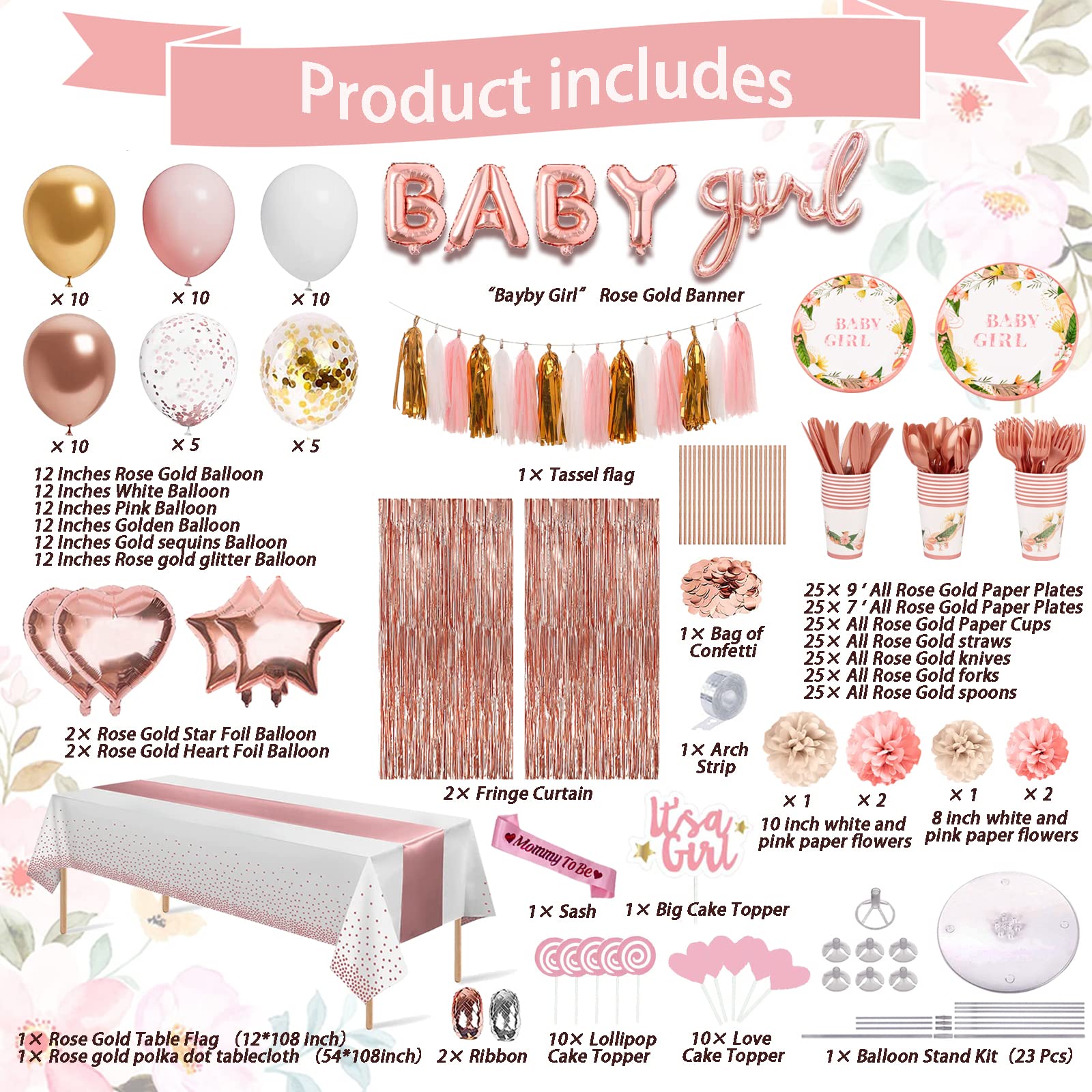 Guudmua baby girl banner for celebratory decor