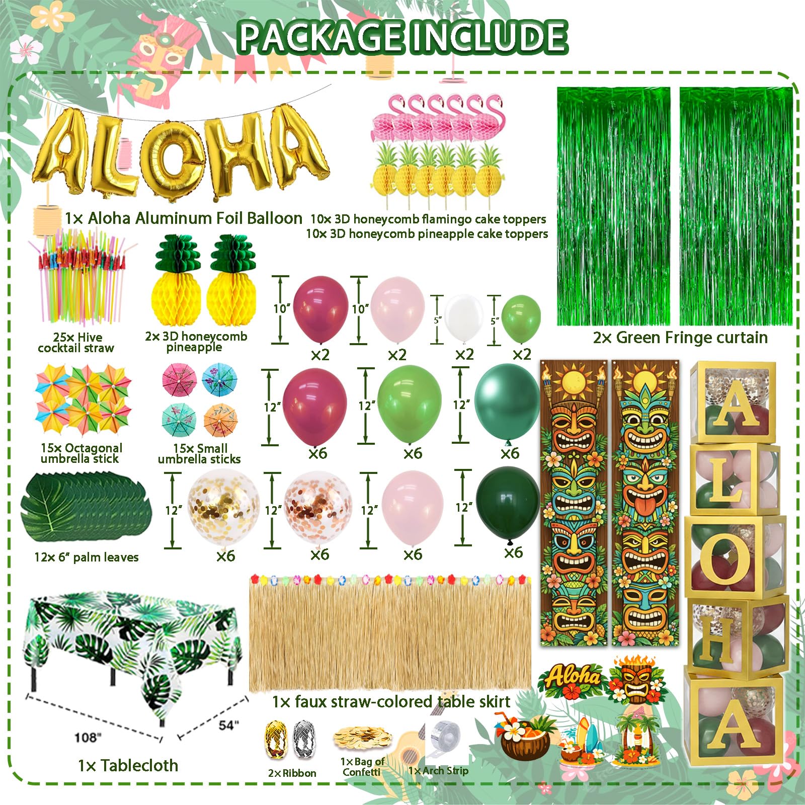 Guudmua Hawaiian tablecloth enhances tropical tablescape with durable design.