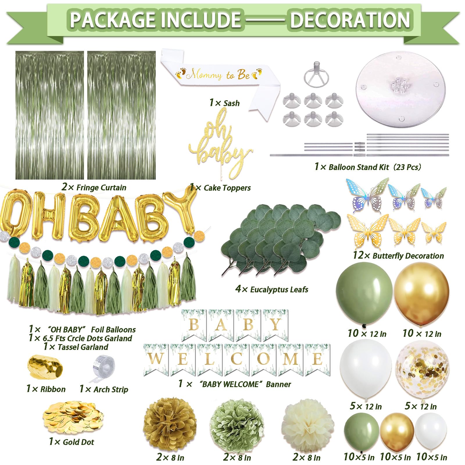 Guudmua Oh Baby banner adds focal charm to a neutral shower.