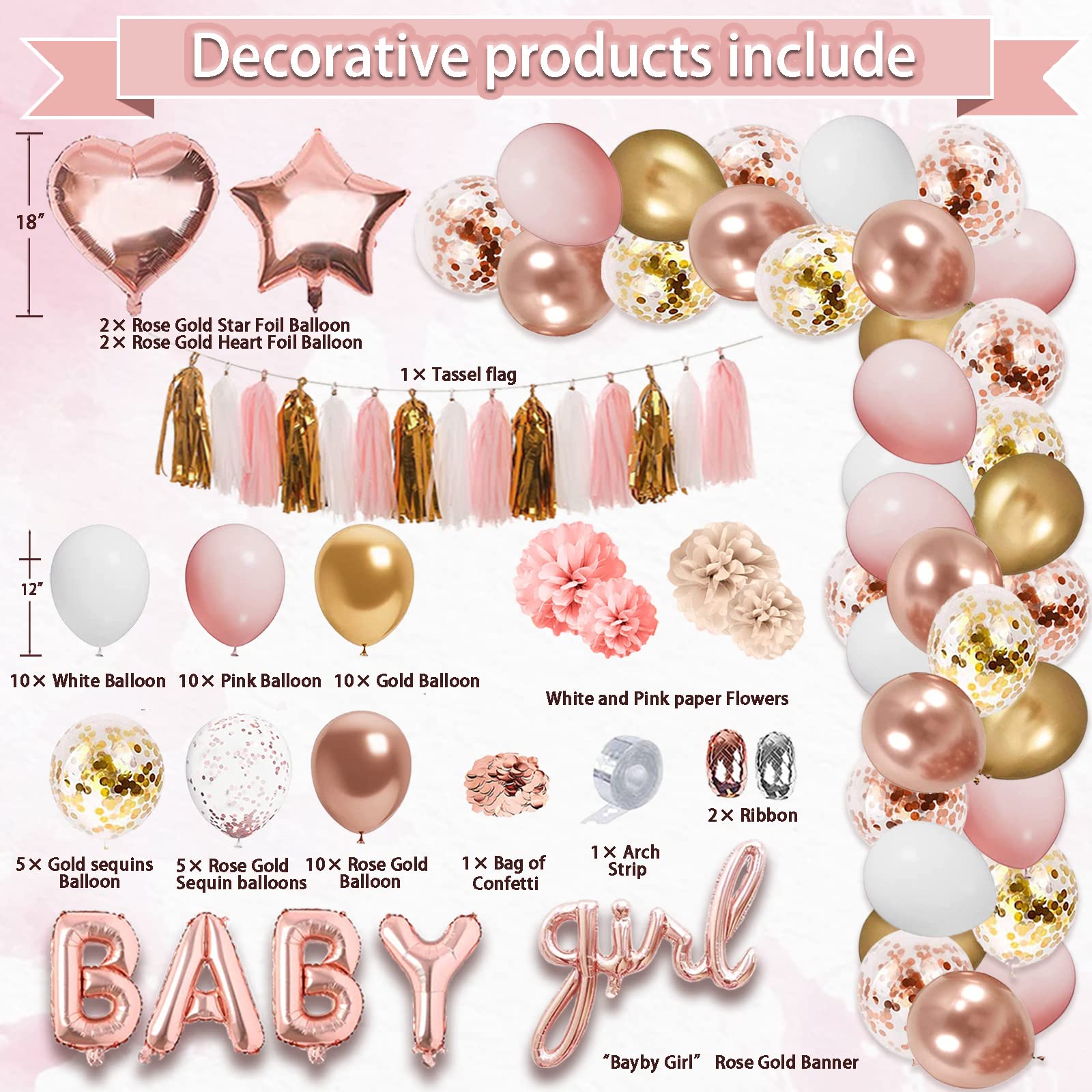 Guudmua rose gold fringe curtain creates festive backdrop