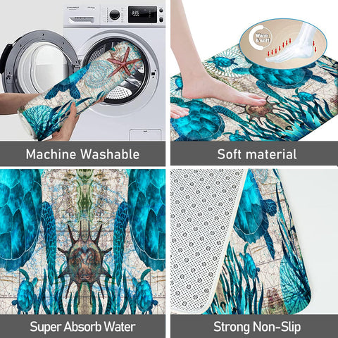 GUVICINIR ocean life themed rug complements beach decor