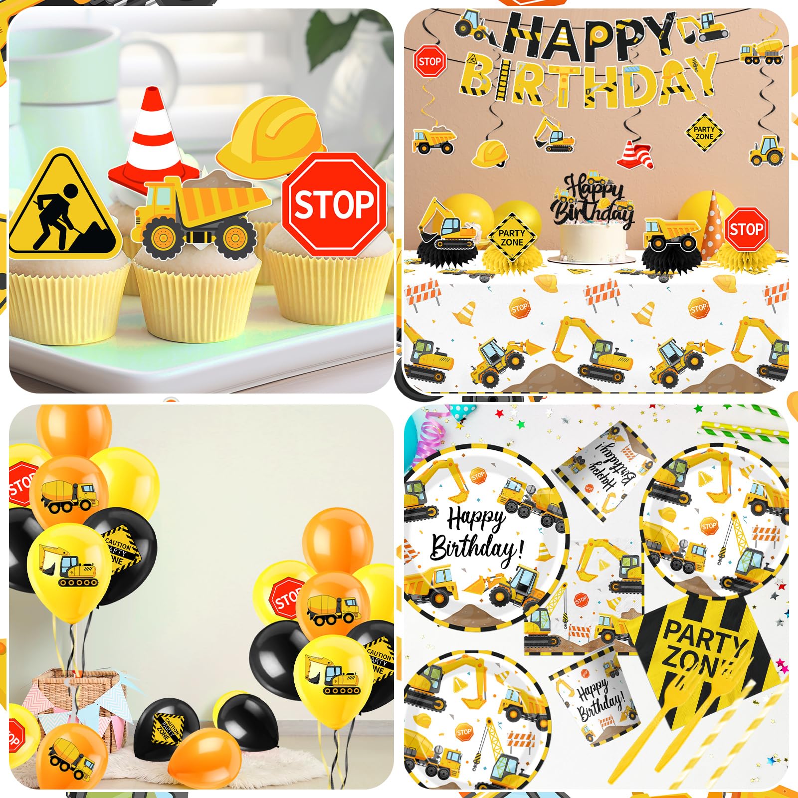 Guzbewu construction cupcake toppers 24-pack add playful dessert details