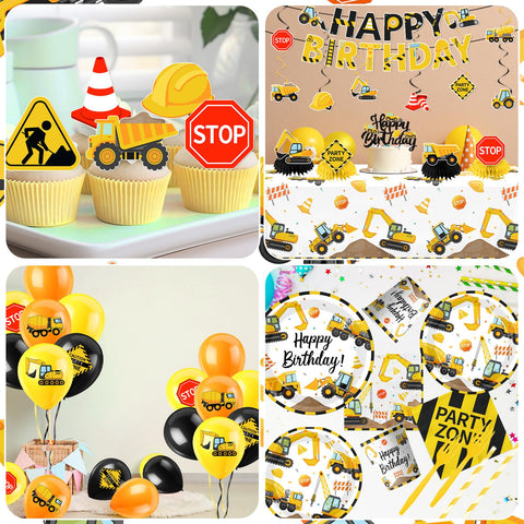 Guzbewu construction cupcake toppers 24-pack add playful dessert details