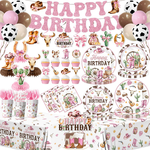 Guzbewu cowgirl banner brightens western party decor for celebrations.