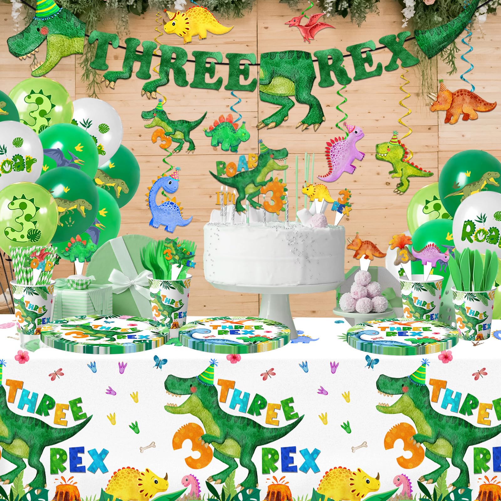 Guzbewu dinosaur napkins add fun and quick cleanup after cake.