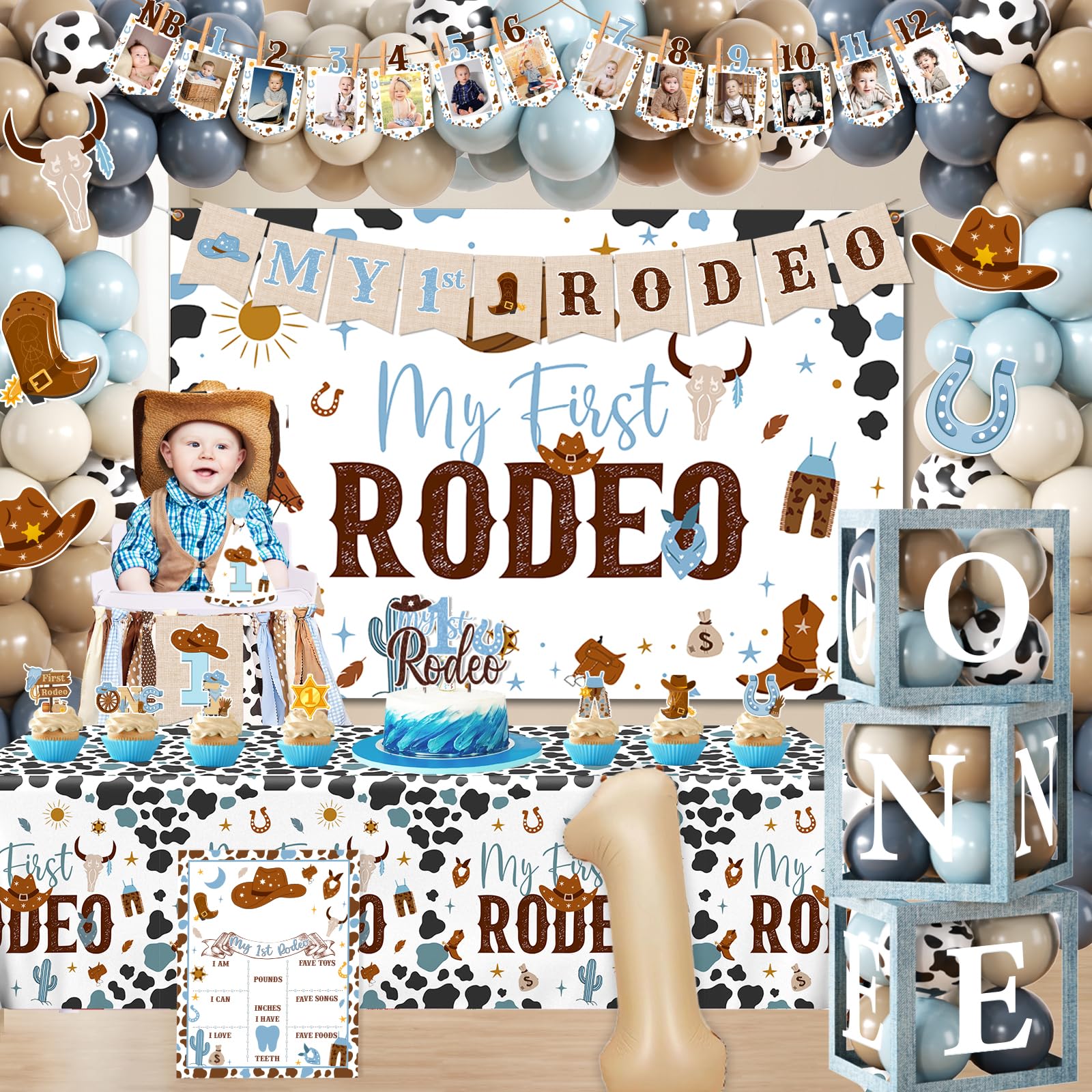 Guzbewu Monthly Photo Banner to track milestones with themed styling.
