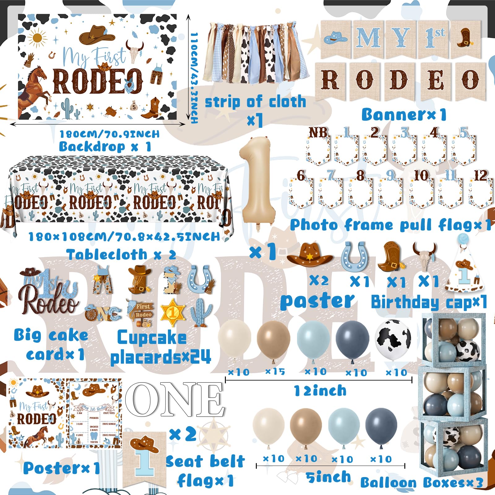 Guzbewu My First Rodeo tablecloth provides spill protection and easy cleanup.