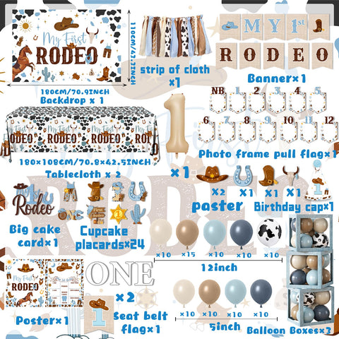 Guzbewu My First Rodeo tablecloth provides spill protection and easy cleanup.