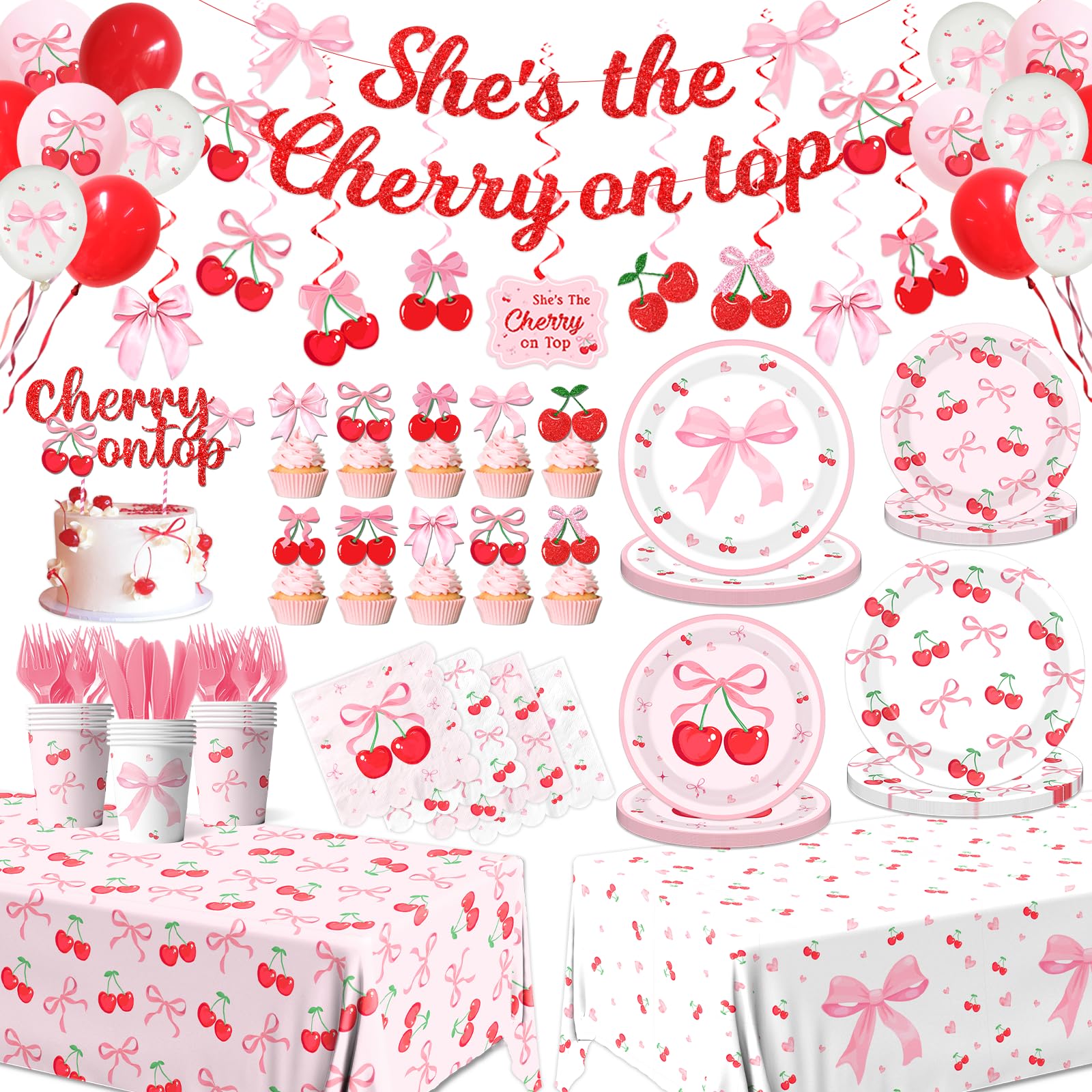 Guzbewu pink bow plates 9-inch ideal for festive table settings