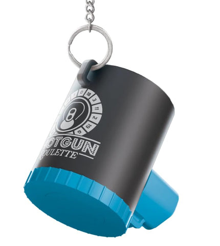 Guzzletech Shotgun Roulette in use at a party, highlighting its portable design.