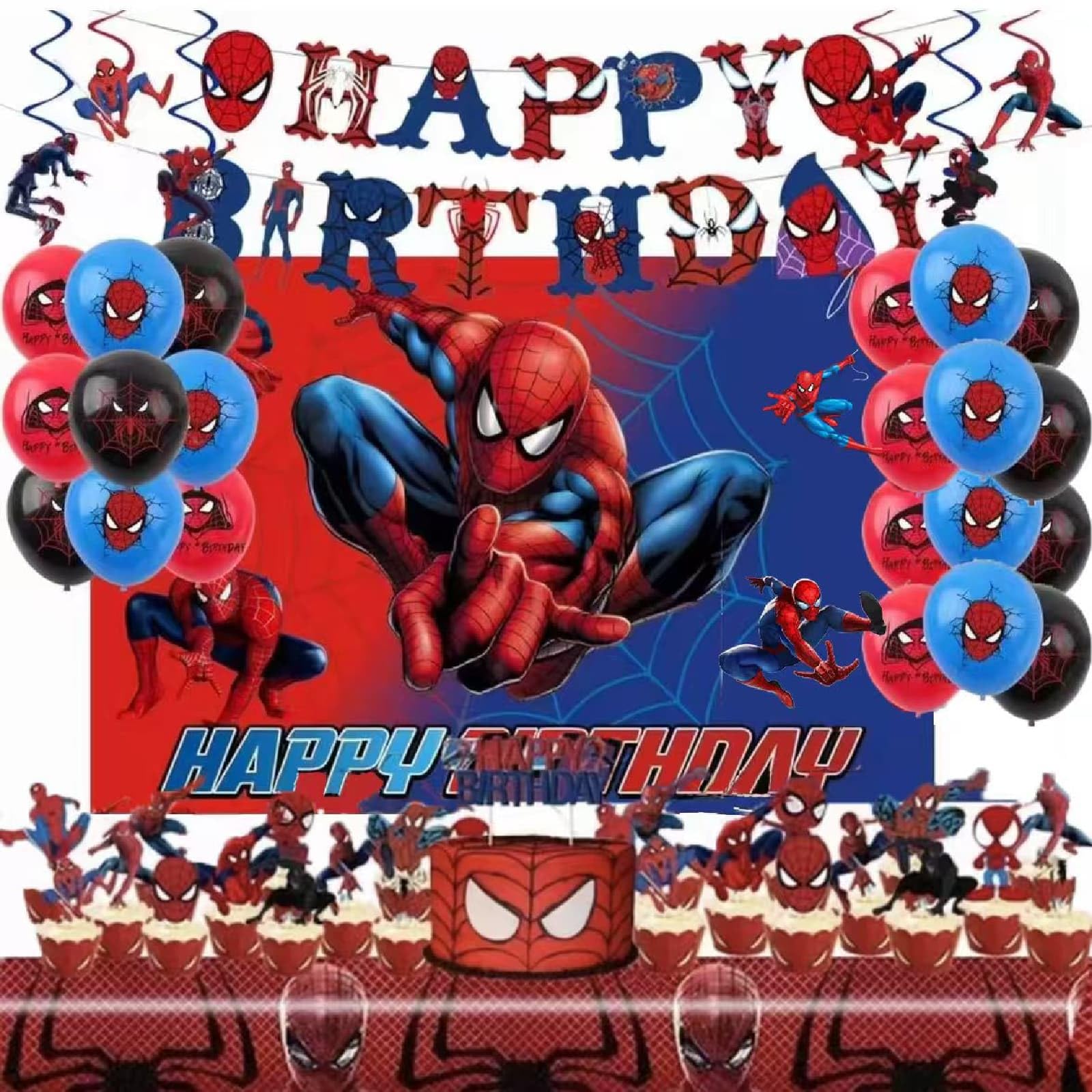 GVIOOEI spider banner adds bold focal point and festive color.