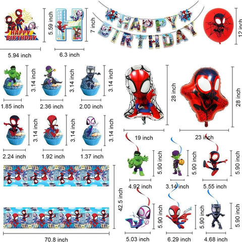 GVIOOEI spider foil and latex balloons add vibrant decor
