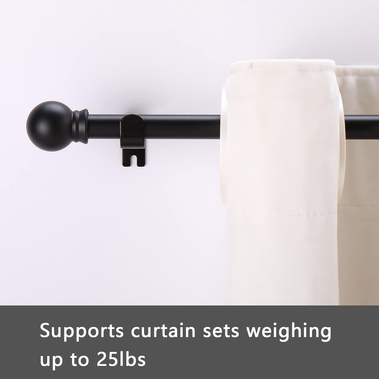 GXOACKJ 2-pack black curtain rods brackets and screws included for secure mounting