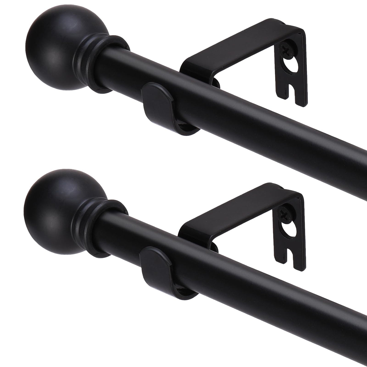 GXOACKJ 2-pack curtain rods assembled on wall for a clean living room look