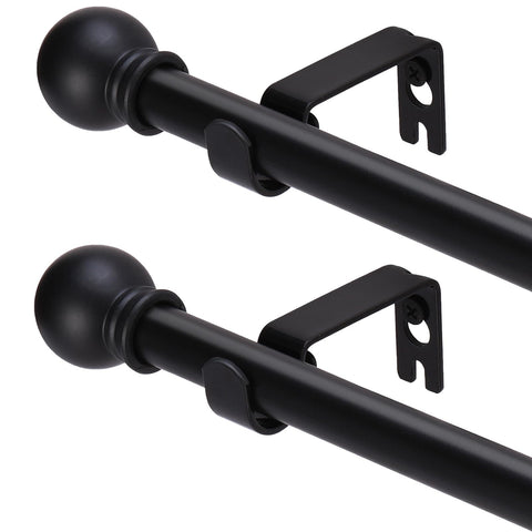 GXOACKJ 2-pack curtain rods assembled on wall for a clean living room look