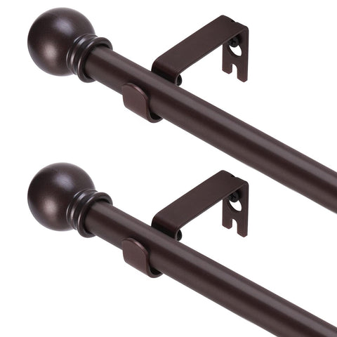 GXOACKJ brown curtain rod 32-62 inch with rustic finish elevates living room decor