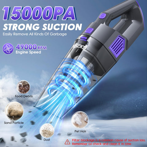 Gxzsk handheld vacuum attachments demonstrate reach into tight spaces and pet hair removal.